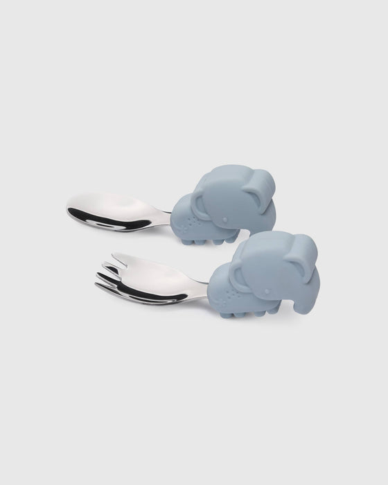 Born to be Wild Learning Spoon & Fork Set - Elephant