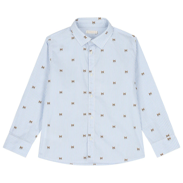Blue Striped Puppy Button Down