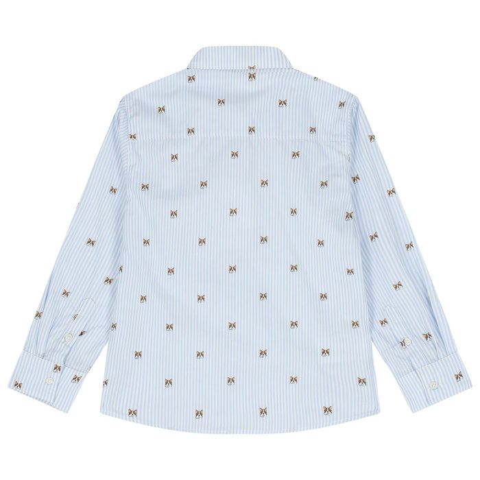 Blue Striped Puppy Button Down
