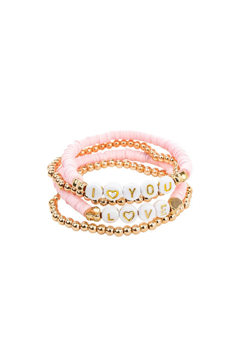 Pink Love Bracelet Set 4pc