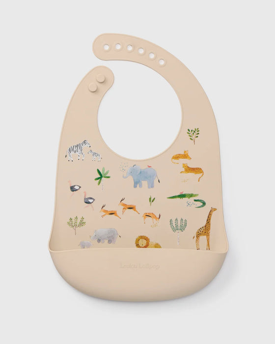 Silcone Bib Printed - Safari Jungle