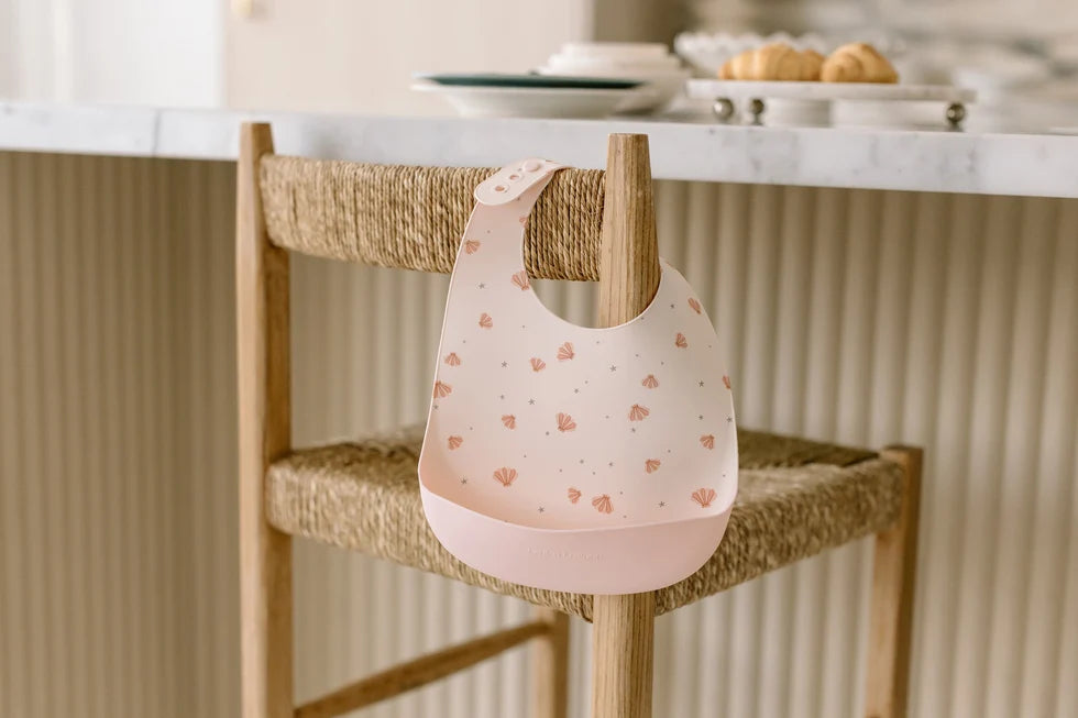 Silcone Bib Printed - Seashells