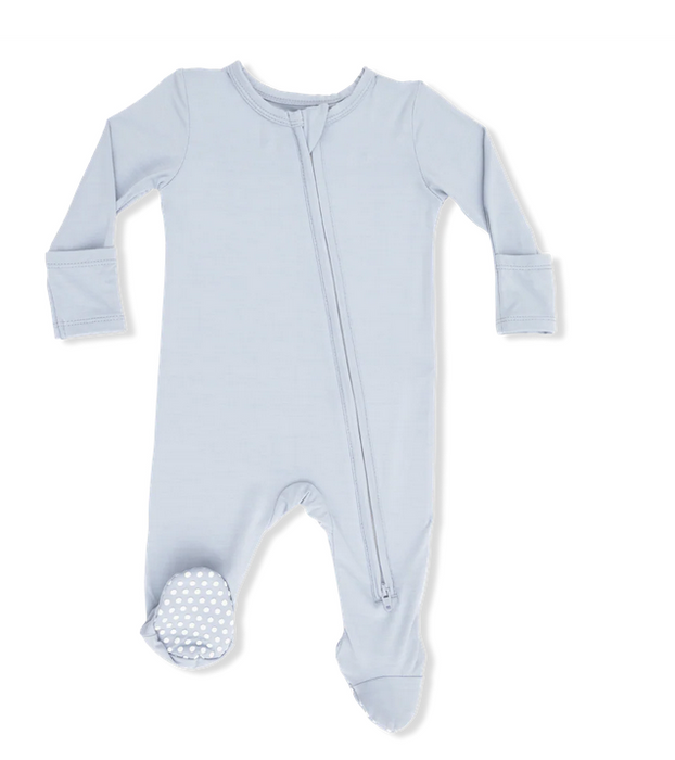 Plein Air Blue 2 Way Zipper Footie