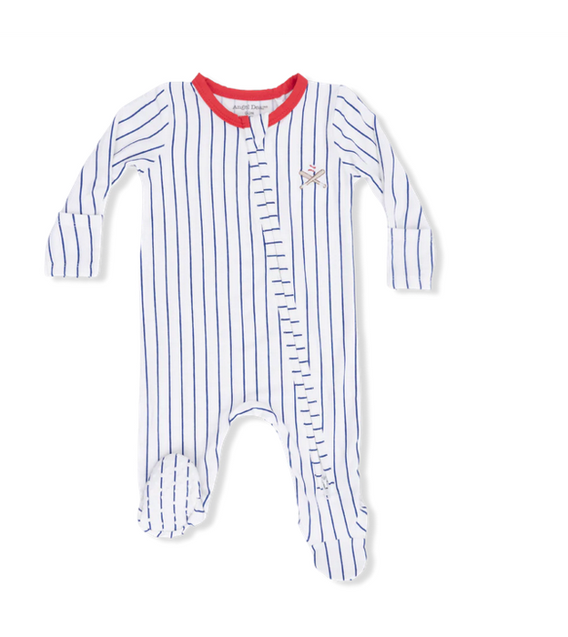 Baseball Stripe 2 Way Zipper Footie