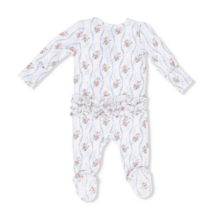 Heirloom Rose Stripe 2 Way Zipper Footie