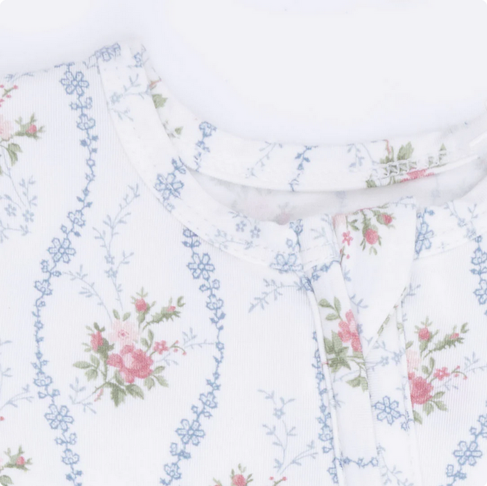 Heirloom Rose Stripe 2 Way Zipper Footie