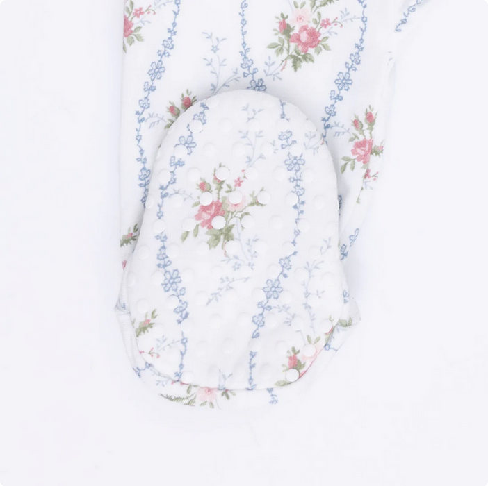 Heirloom Rose Stripe 2 Way Zipper Footie