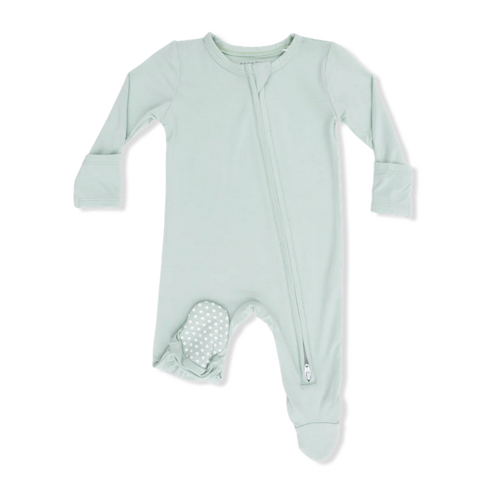 Cameo Green 2 Way Zipper Footie