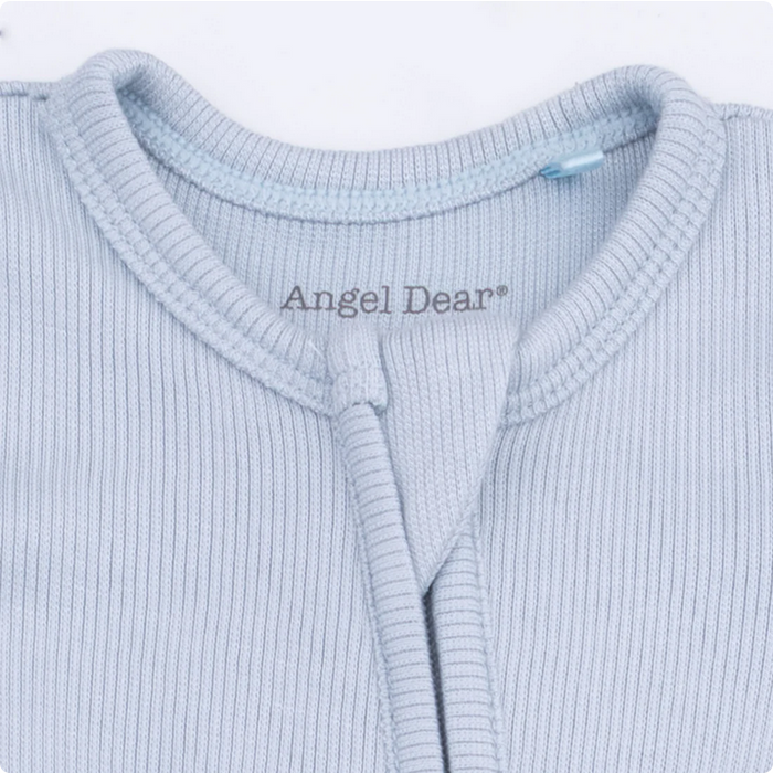 Niagra Mist Blue Rib 2 Way Zipper Footie
