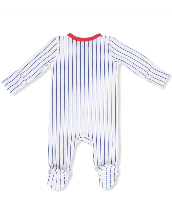 Baseball Stripe 2 Way Zipper Footie
