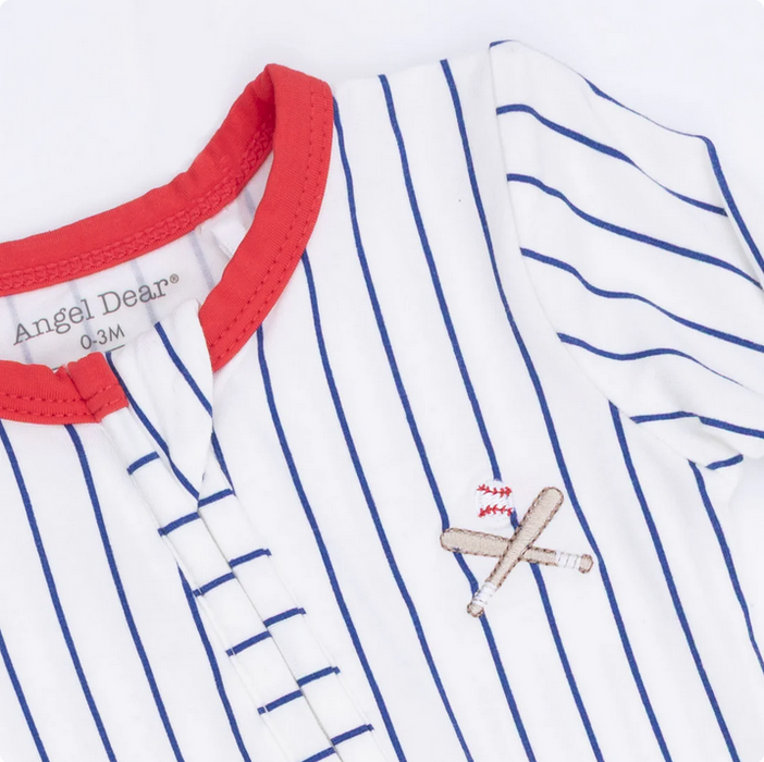 Baseball Stripe 2 Way Zipper Footie