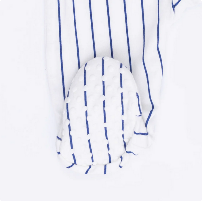 Baseball Stripe 2 Way Zipper Footie