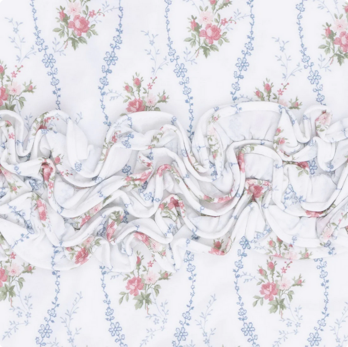 Heirloom Rose Stripe 2 Way Zipper Footie