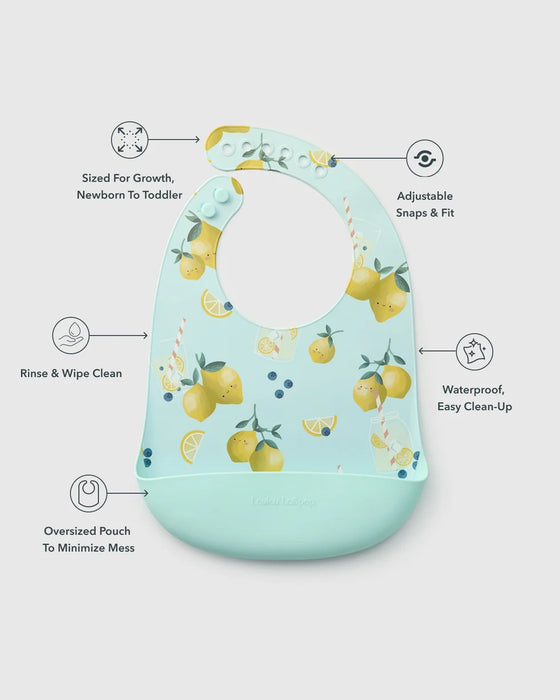Silcone Bib Printed - Lemon Squeezy