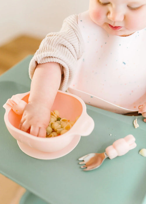 Born to be Wild Silicone Suction Snack Bowl - Blush Pink