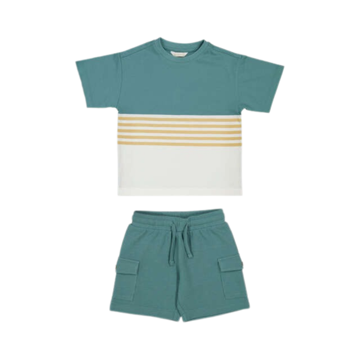 Teal Shirt with Shorts