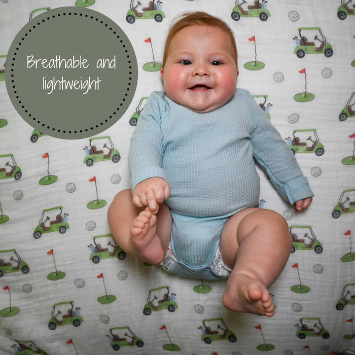 LollyBanks - Golf A Round Baby Muslin Swaddle Blanket
