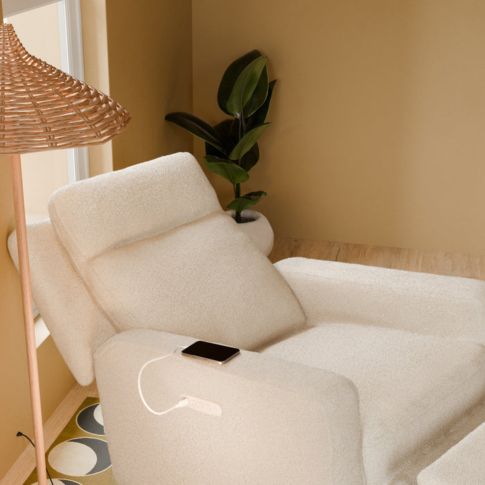 Babyletto Sigi Pro Power Recliner & Swivel Glider with Power Adjustable Headrest and Lumbar Support