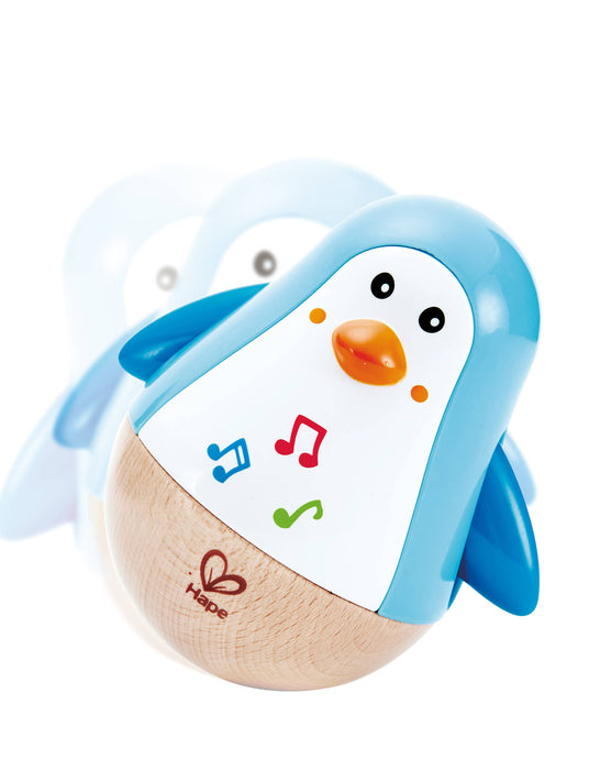 Hape Toys - Wooden Penguin Roly Poly Baby Toy with Musical Chimes