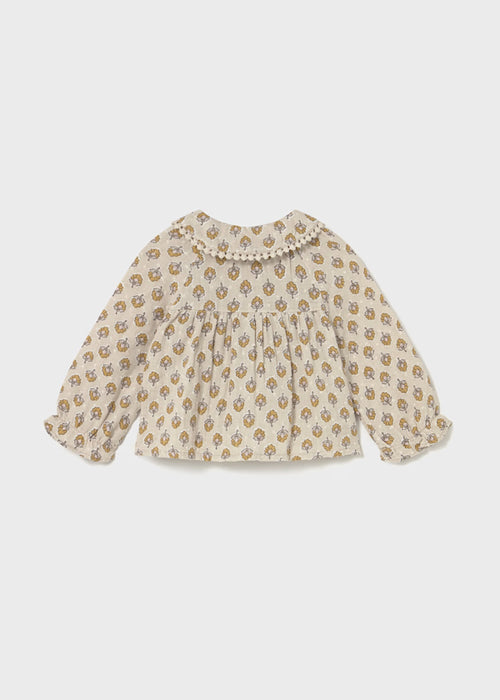 Linen Floral Blouse and Leggings Set