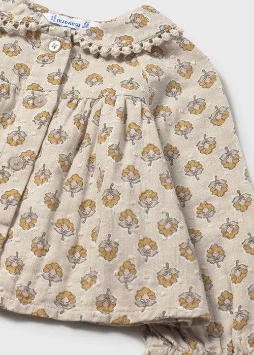 Linen Floral Blouse and Leggings Set