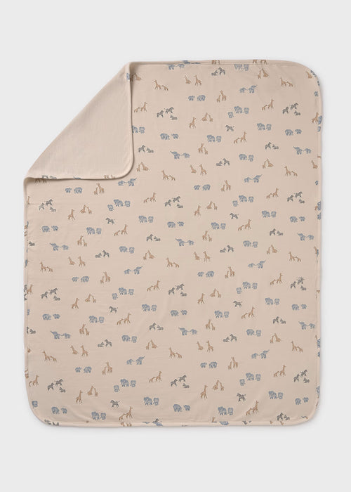 Blue Safari Animals Baby Blanket