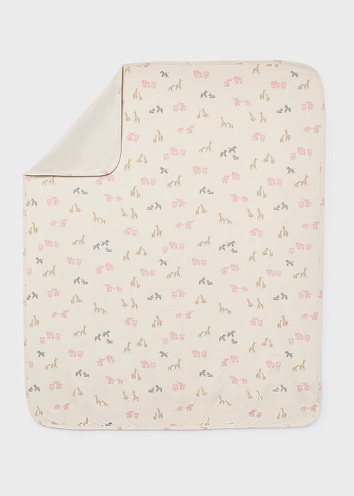 Pink Safari Animals Baby Blanket