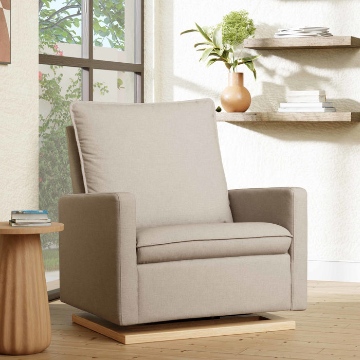 Babyletto Cali Pillowback Chair and a Half Glider in Eco-Performance Fabric | Water Repellent & Stain Resistant