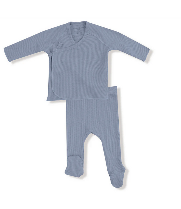 Blue Blizzard - 2 Piece Long Sleeve Kimono Footed Pant