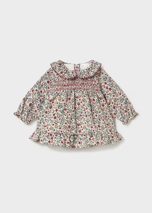 Berry Woven Collared Dress