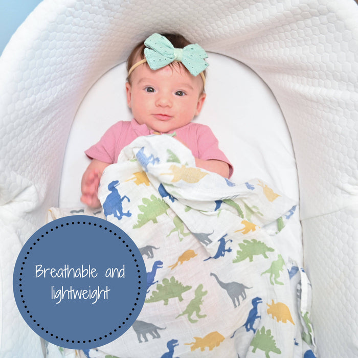 LollyBanks - Rawr-Some Baby Muslin Swaddle Blanket