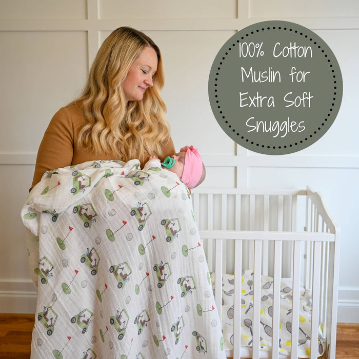 LollyBanks - Golf A Round Baby Muslin Swaddle Blanket