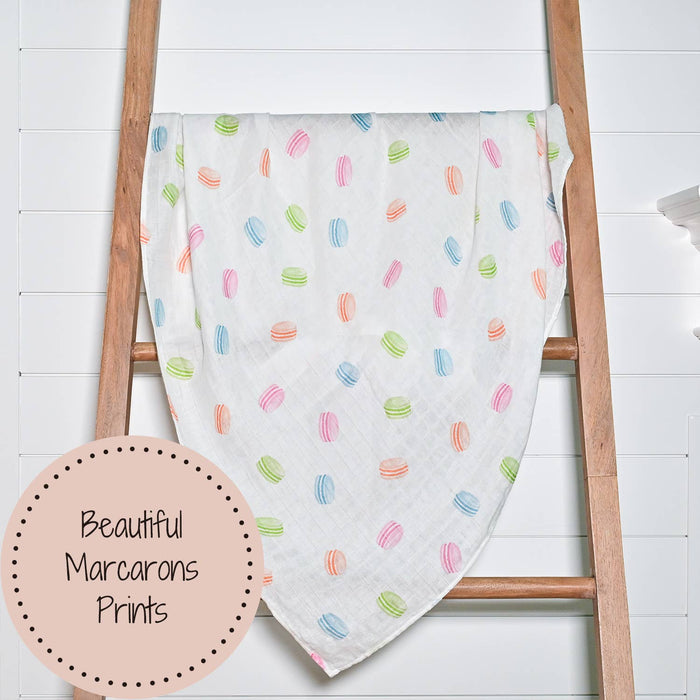 LollyBanks - Le Macaron Baby Muslin Swaddle Blanket
