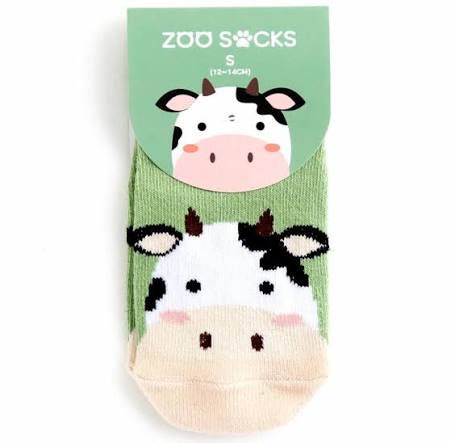 Zoo Socks Non-Slip Grip - Cow