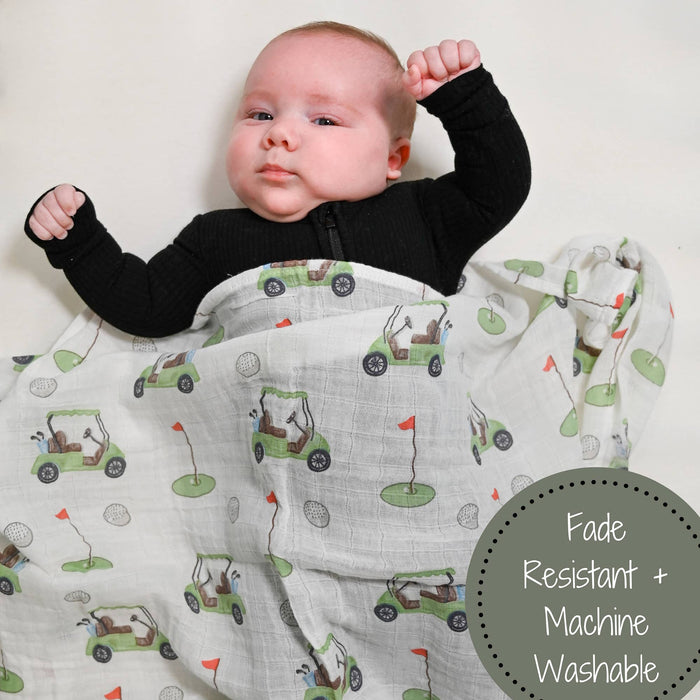 LollyBanks - Golf A Round Baby Muslin Swaddle Blanket