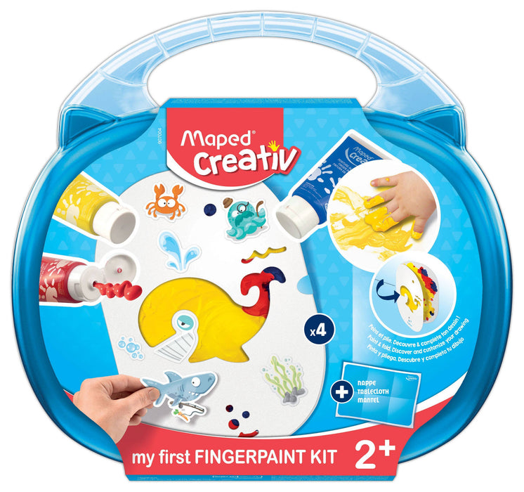 Janod - Creativ My First Finger Paint 10 Piece Kit in Carrying Case