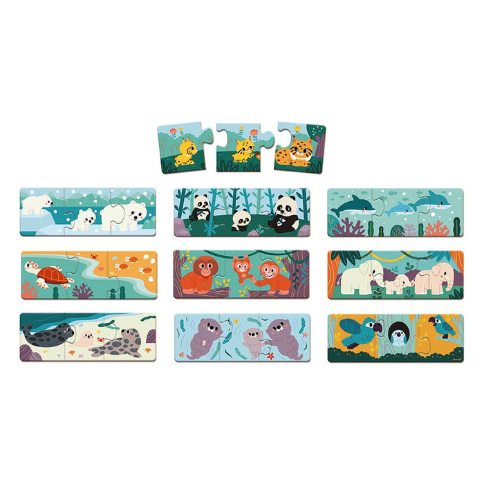 Janod - Matching Game | 30-piece animal puzzle | WWF partnership