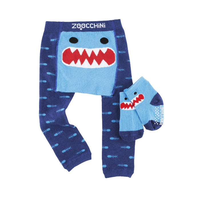 ZOOCCHINI - Crawler Legging/Sock Set Sherman the Shark: M
