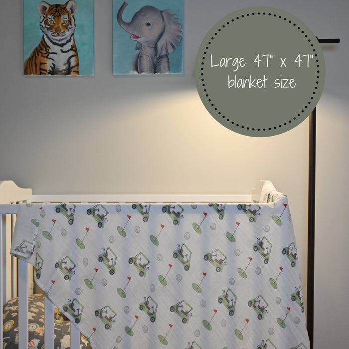 LollyBanks - Golf A Round Baby Muslin Swaddle Blanket