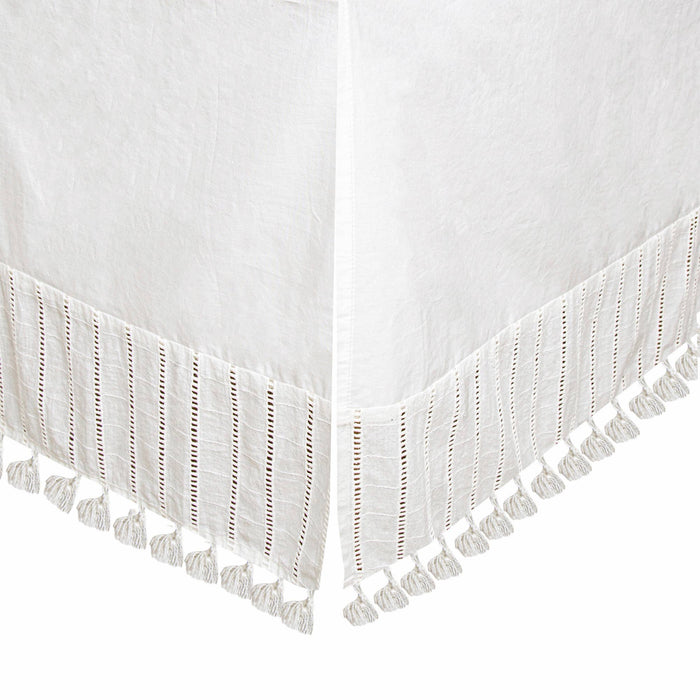 Off-White Boho Bed Skirt