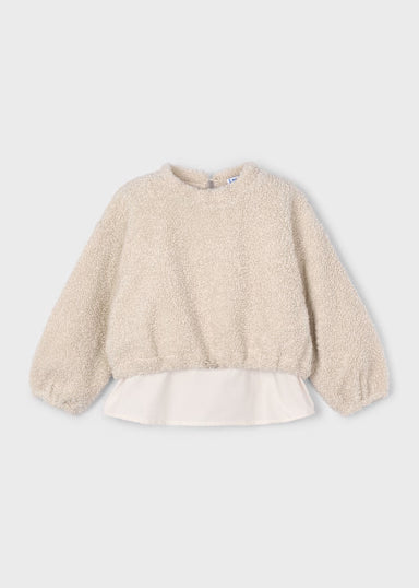Faux Shearling Layered Top