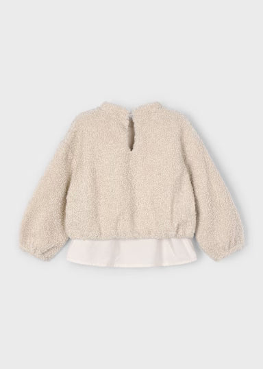 Faux Shearling Layered Top
