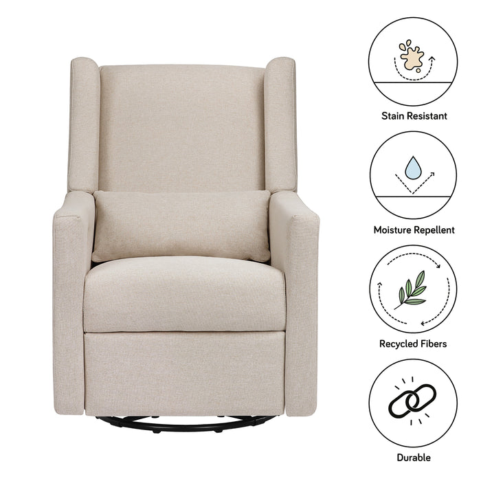 Babyletto Kiwi Electronic Recliner and Swivel Glider in Eco-Performance Fabric with USB port | Water Repellent & Stain Resistant