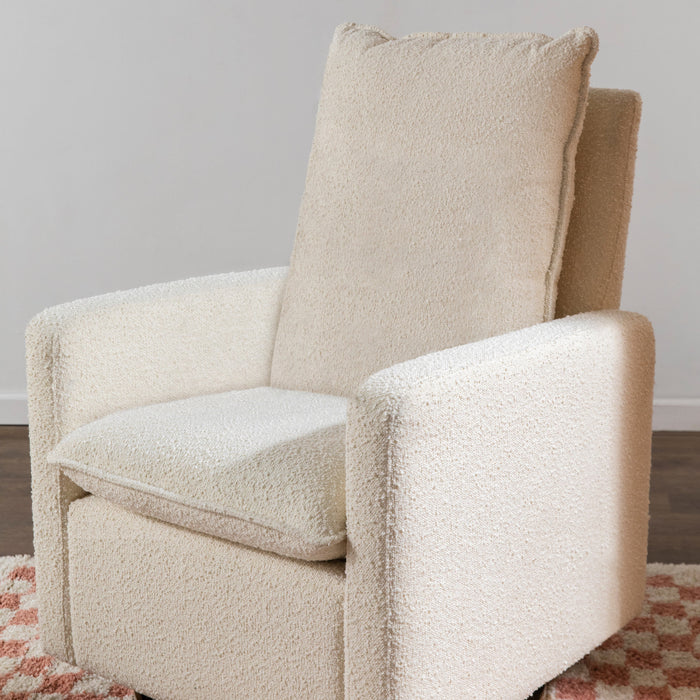 Babyletto Cali Pillowback Swivel Glider in Ivory Boucle w/ Gold Base