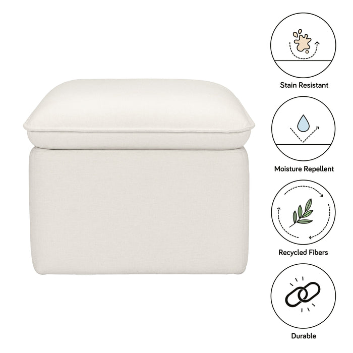 Babyletto Cali Storage Ottoman in Eco-Performance Fabric | Water Repellent & Stain Resistant