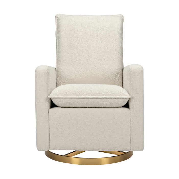 Babyletto Cali Pillowback Swivel Glider in Ivory Boucle w/ Gold Base