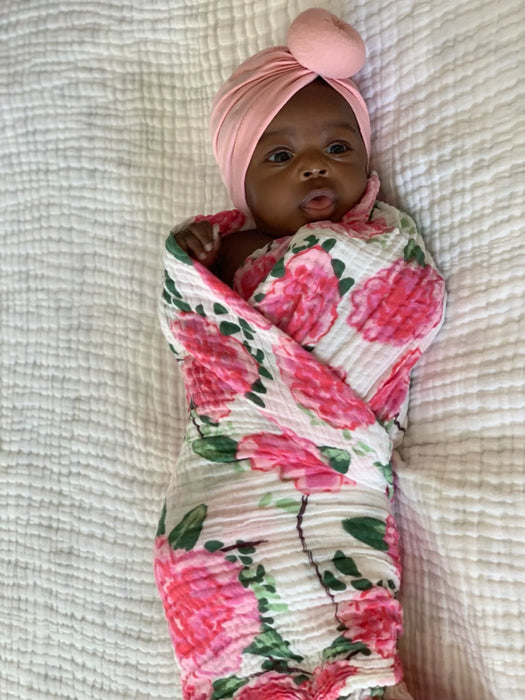 Live Life In Full Bloom Baby Swaddle Blanket