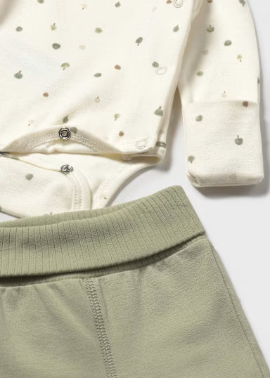 Newborn Tree Onesie With Green Pants Set