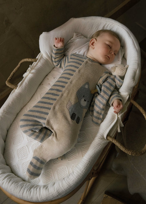 Striped Velour Onesie