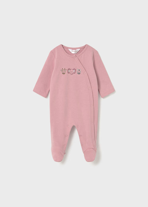 Pink Safari Footed Onesie